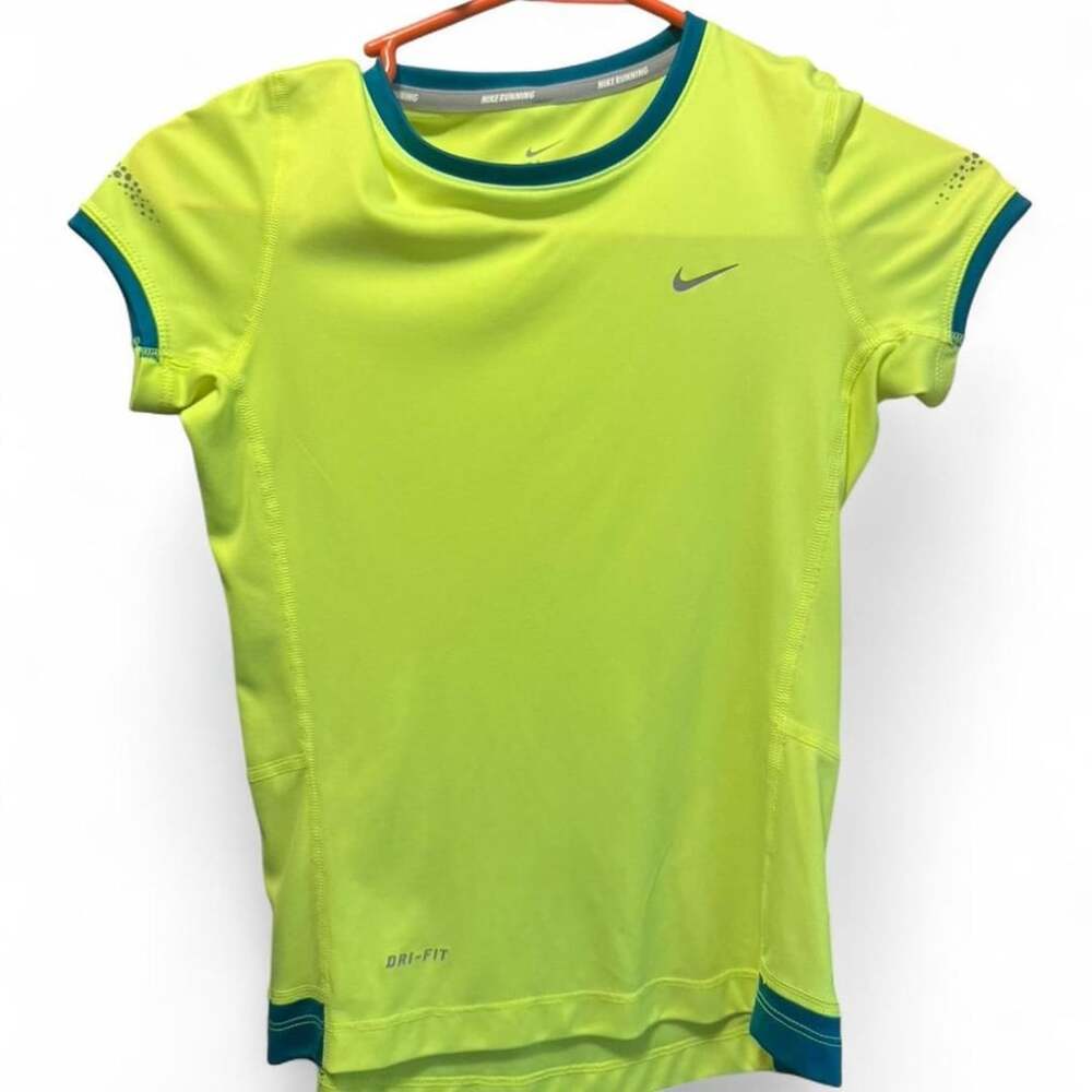 Nike Dri-FIT Running Shirt Size S Neon Yellow